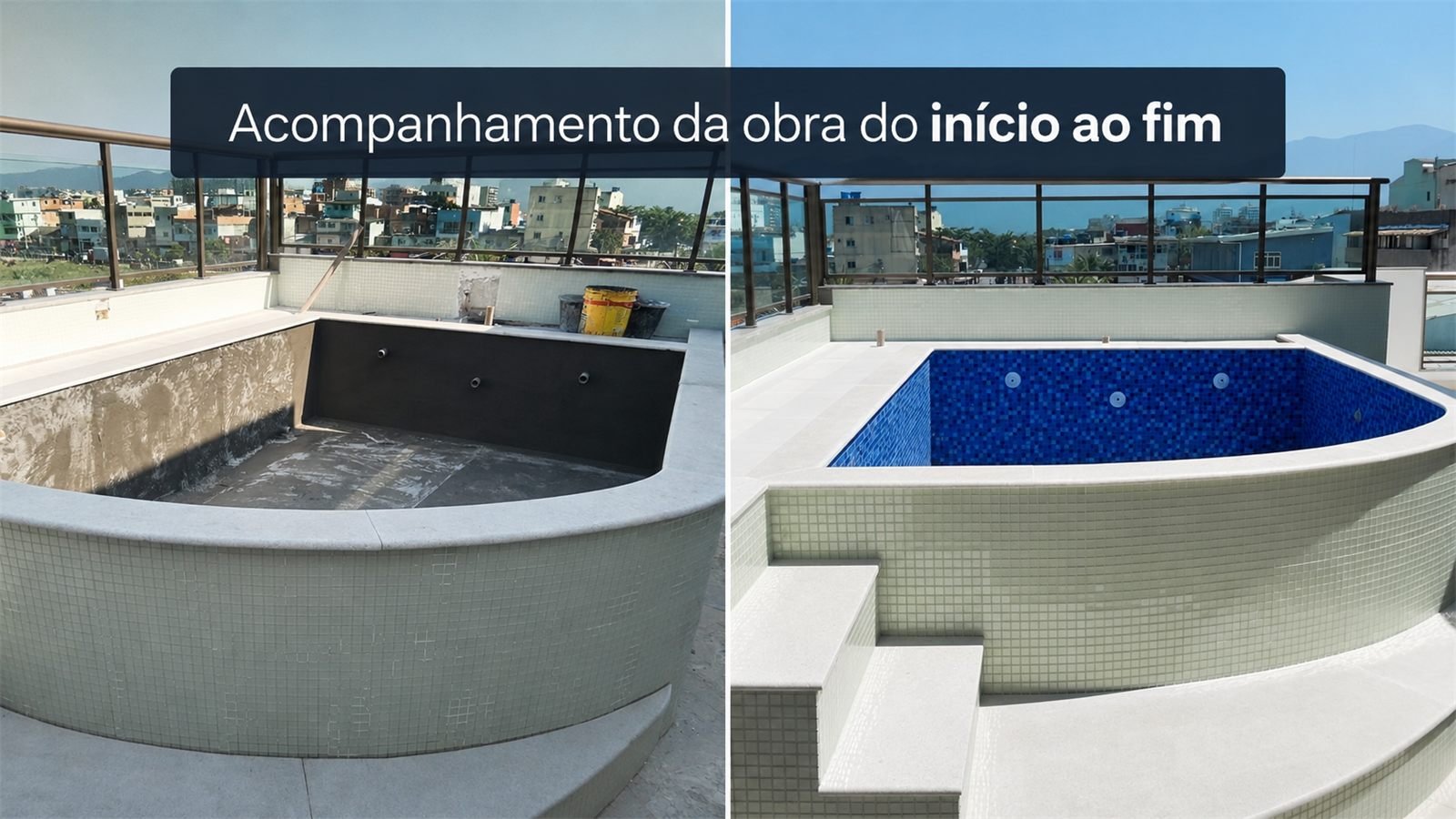 Piscina antes e depois da reforma — acompanhamento da obra do início ao fim